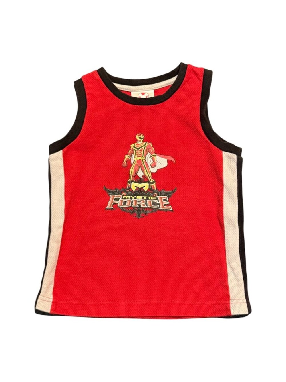 Vtg Disney Store Boys Mystic Force Red Power Ranger Sleeveless Shirt Sz 4/Xs Red
